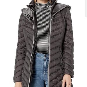 Laundry By Shelli Segal Gray Puffer Jacket Sz M